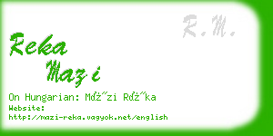 reka mazi business card